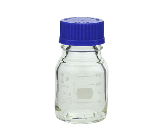 SCHOTT DURAN 017200-150 A Screw-Top Bottle Round White (DURAN(R)) with Blue Cap 150mL